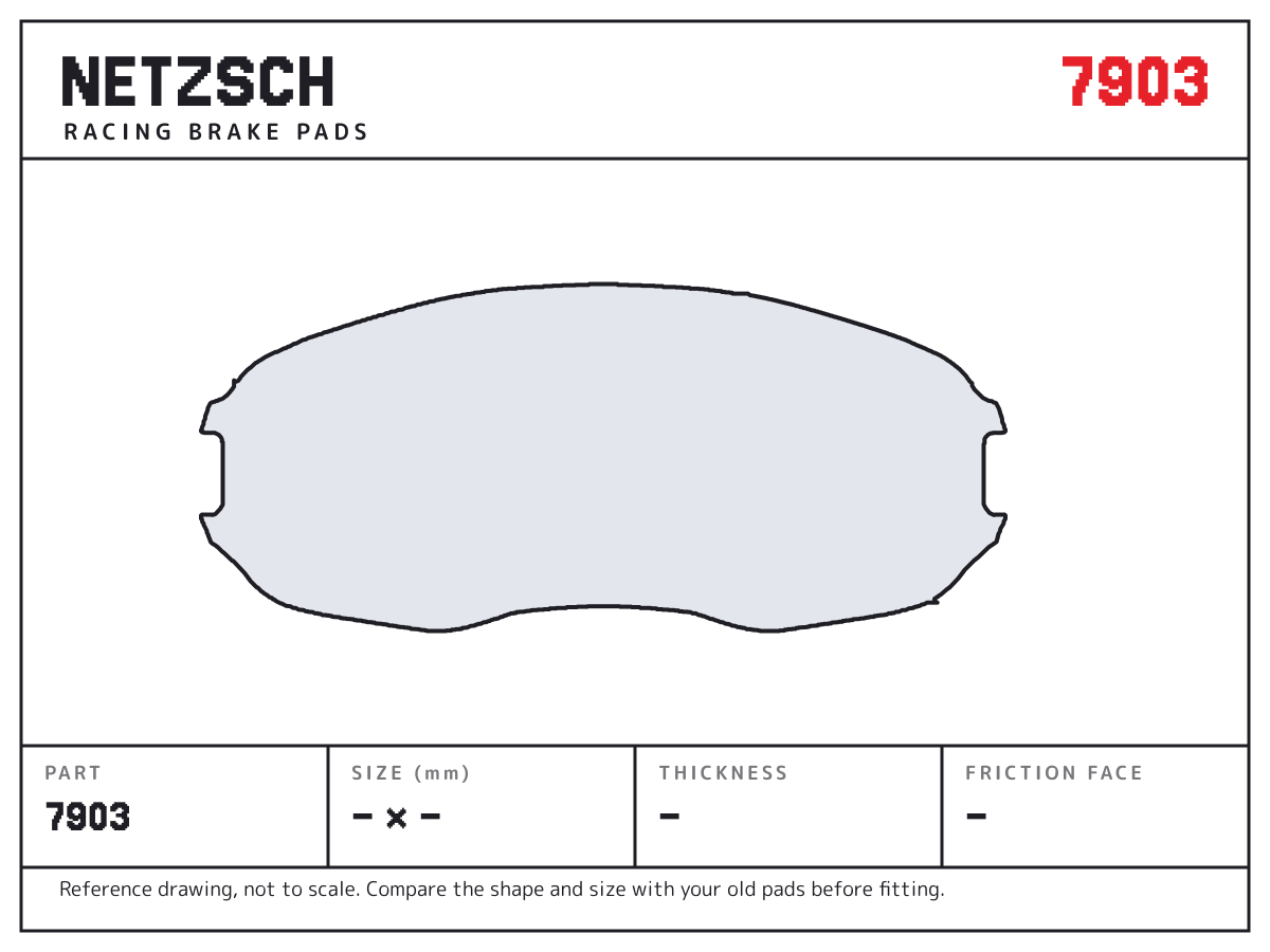 NETZSCH 7903 brake pad drawing: unconfirmed × unconfirmed mm, 33 mm thick