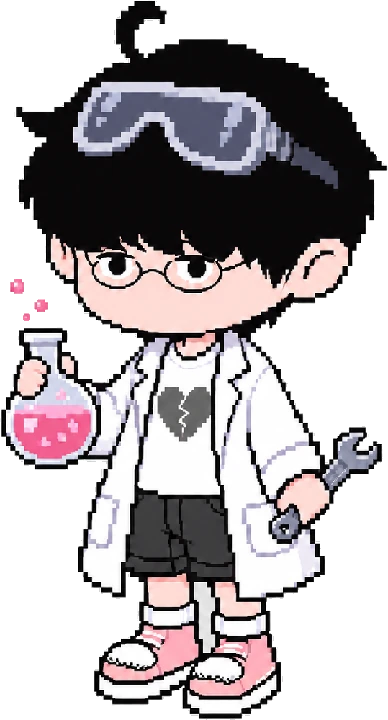 The lab boy with his flask
