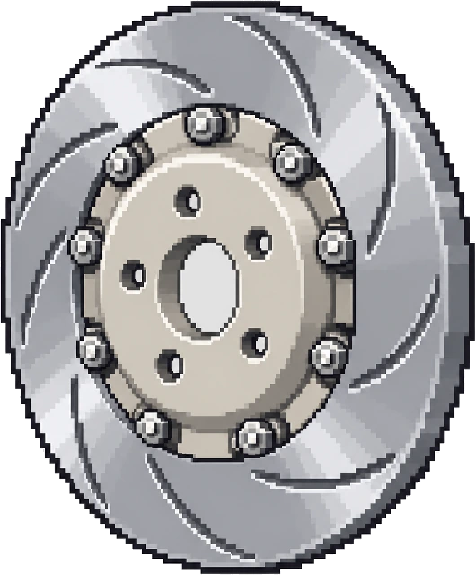 A brake disc that glows as the temperature rises